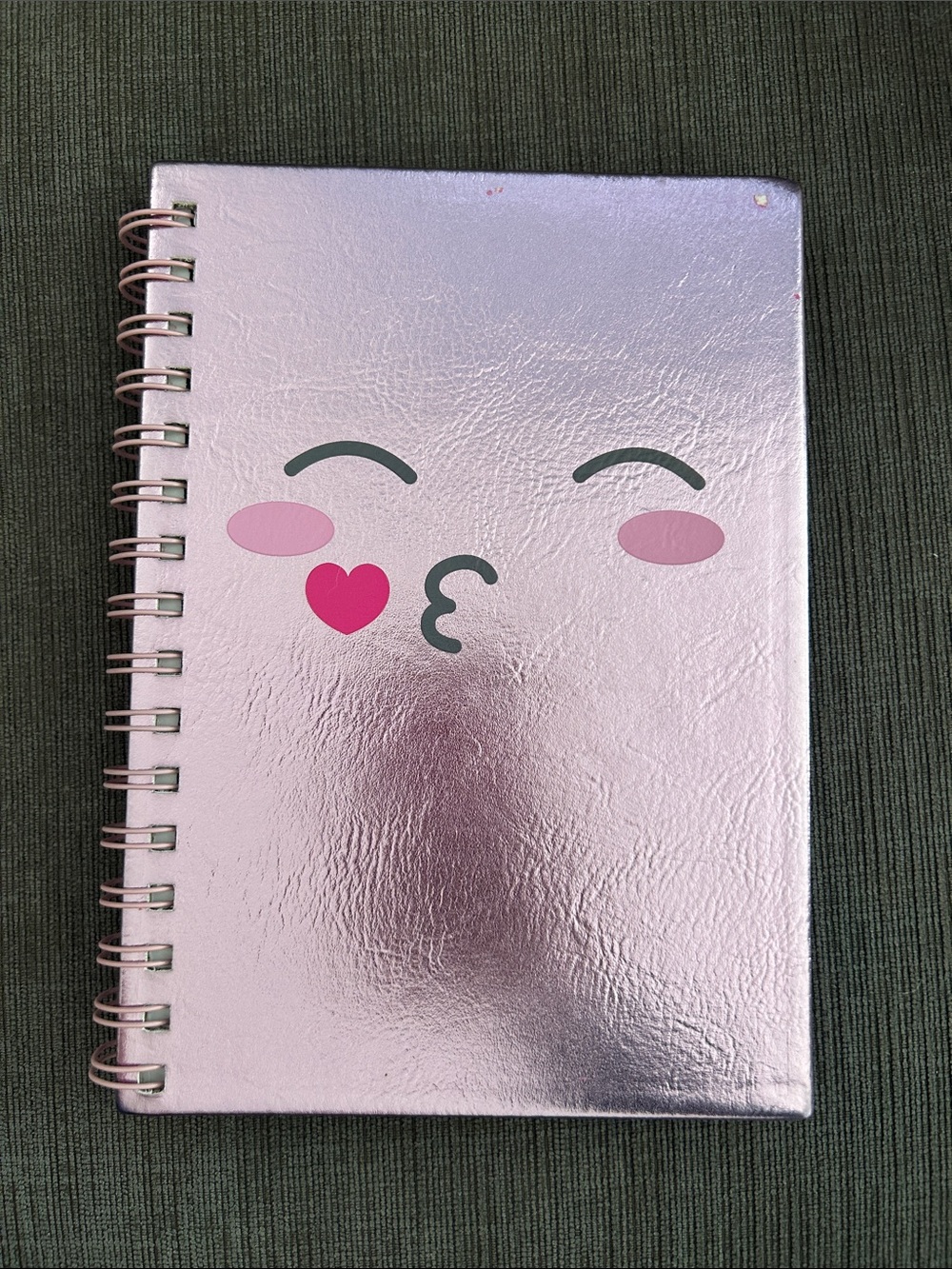 Spiral lined Emoji notebook soft faux leather cover NEW